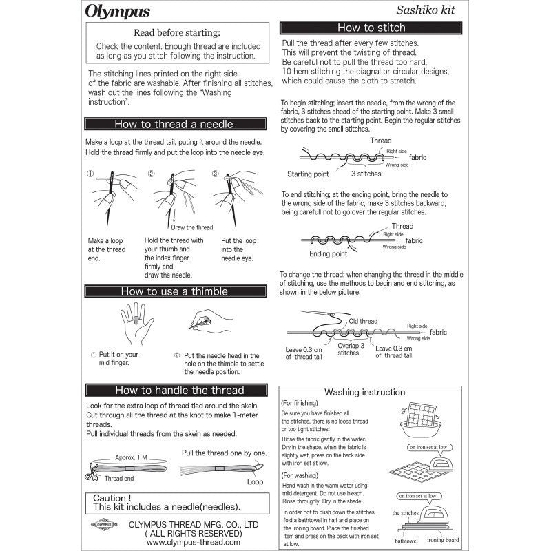 Olympus Sashiko Kit - Coasters - 2 pc. - Various Colors