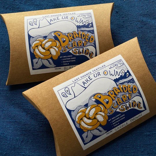 SALE! Last Chance Textiles - DIY KIT- Braided Leather Scarf Slide - Black