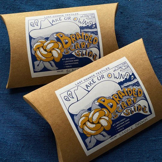 SALE! Last Chance Textiles - DIY KIT- Braided Leather Scarf Slide - Black